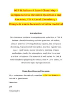 OCR B Salters A Level Chemistry –Comprehensive Revision Questions and Answers, UK A Level Chemistry