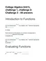 Sophia Learning College Algebra Unit 5, challenge 1, challenge 2, Challenge 3 - All answers(NEW-2022...
