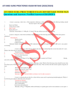 ATI MED SURG PROCTORED EXAM 2019 RETAKE WITH NGN Questions and Answers