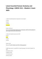 Essential Human Anatomy and Physiology 1 (BIOD 151) – Module 1 Exam 2025 LATEST