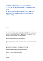 ATI PSYCHOLOGY  MENTAL HEALTH NURSING  QUESTIONS  WITH ANSWERS AND RATIONALES  latest 2025 ATI Psyc
