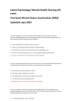Latest Psychology/ Mental Health Nursing ATI exam  Test bank Mental Status Examination (MSE) Update