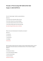 Principles of Pharmacology EMT EXAM LATEST 2025  Chapter 11 AND CHAPTER 12