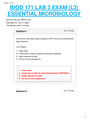 PORTAGE LARNING BIOD 171 LAB 3 EXAM (L3) ESSENTIAL MICROBIOLOGY A+ RATED GUIDE.