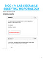 PORTAGE LARNING BIOD 171 LAB 5 EXAM (L5) ESSENTIAL MICROBIOLOGY A+ RATED GUIDE.