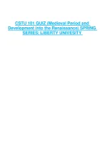 CSTU 101 QUIZ (Medieval Period and  Development into the Renaissance) SPRING SERIES| LIBERTY