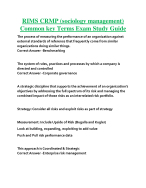 RIMS CRMP (sociology management)  Common key Terms Exam Study Guide