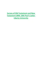 Survey of Old Testament and New  Testament (BIBL 104) Paul’s Letter  Liberty University