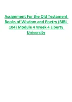 Assignment For the Old Testament  Books of Wisdom and Poetry (BIBL  104) Module 4 Week 4 Liberty