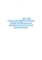 ISYE 6501  ANALYTIC MODELS WEEK 6  HOME WORK (answers)  GEORGIA INSTITUTE OF  TECHNOLOGY