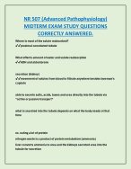 NR 507 (Advanced Pathophysiology)  MIDTERM EXAM STUDY QUESTIONS  CORRECTLY ANSWERED.