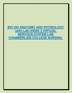 BIO 252 ANATOMY AND PHYSIOLOGY  (with Lab) WEEK 2 VIRTUAL  NERVOUS SYSTEM LAB  CHAMBERLAIN COLLEGE