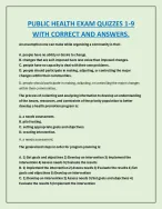 PUBLIC HEALTH EXAM QUIZZES 1-9 WITH CORRECT AND ANSWERS.