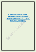 NURS 6670 (Nursing) WEEK 7  (Performance Management  Overview) IHUMAN CASE STUDY WALDEN UNIVERSITY.