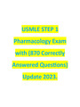 USMLE STEP 1 Pharmacology Exam with (870 Correctly Answered Questions)