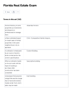 FLORIDA REAL ESTATE FINAL ACTUAL EXAM COMPLETE ACCURATE EXAM QUESTIONS WITH DETAILED
