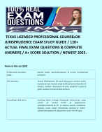 TEXAS LICENSED PROFESSIONAL COUNSELOR JURISPRUDENCE EXAM
