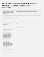 PALS ACTUAL EXAM QUESTIONS WITH DETAILED ANSWERS / A+ GRADE ASSURED / 2025.