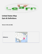 United States Map Quiz & Definitions.
