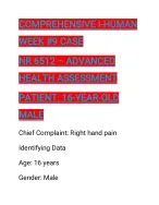 Comprehensive i-Human Week #9 Case NR 6512 – Advanced Health Assessment Patient: 16-Year-Old Male