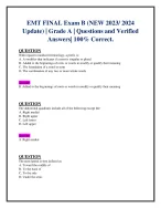 EMT FINAL Exam B (NEW 2023/2024 Update) | Grade A | Questions and ...
