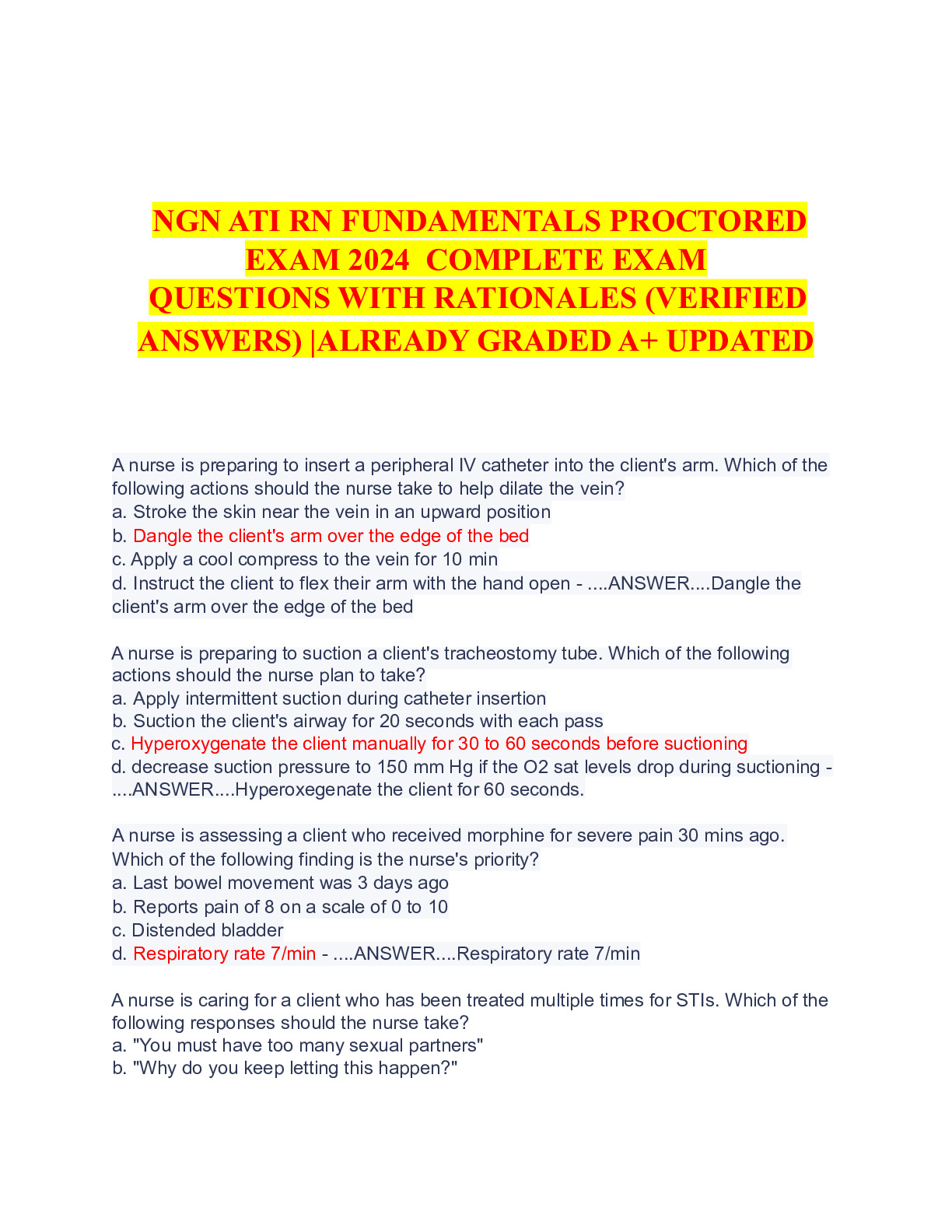 NGN ATI RN FUNDAMENTALS PROCTORED EXAM 2024  COMPLETE EXAM  QUESTIONS WI RATIONALES (VERIFIED  ANS