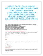 NUR257 EXAM 1 EXAM