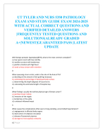UT TYLER AND NURS 5350 PATHOLOGY  EXAM AND STUDY GUIDE EXAM