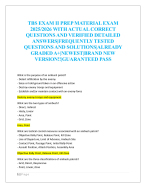 TBS EXAM II PREP MATERIAL EXAM  2025/2026