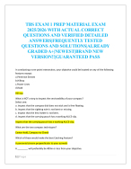 TBS EXAM 1 PREP MATERIAL EXAM  2025/2026