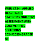 WGU C784 Statistics (Latest 2023-2024) With 100% Verified Answers ...