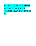 ARCH NC LATEST 2025 EXAMS  QUESTIONS WITH 100%  VERIFIED SOLUTIONS- GRADED  A+