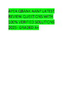 APEA QBANK AANP LATEST  REVIEW QUESTIONS WITH  100% VERIFIED SOLUTIONS 2025- GRADED A+