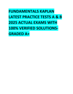 FUNDAMENTALS KAPLAN LATEST PRACTICE TESTS A & B 2025 ACTUAL ...