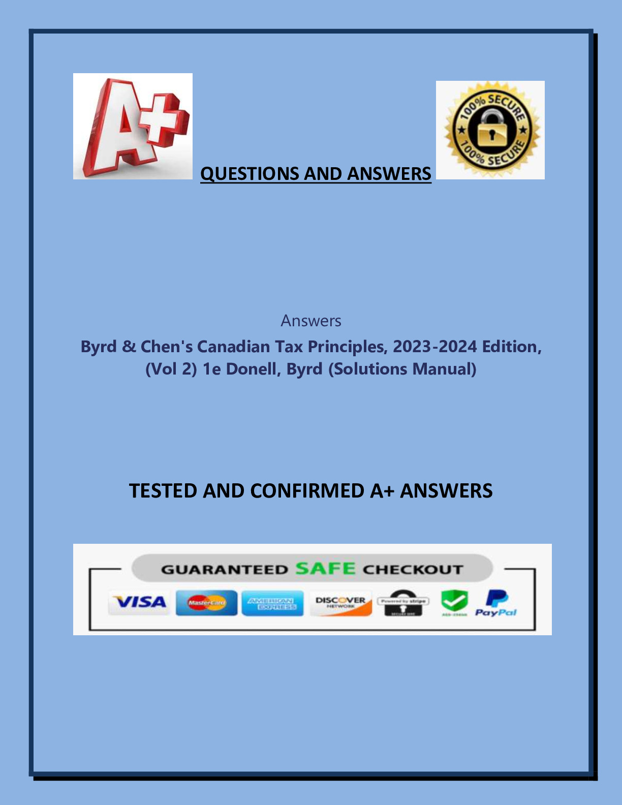 Byrd & Chen-s Canadian Tax Principles, 2023-2024