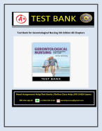 Test Bank For Gerontological Nursing 5th Edition All Chapters.
