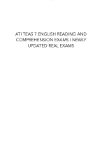 ATI TEAS 7 ENGLISH READING AND COMPREHENSION EXAMS | NEWLY UPDATED REAL EXAMS