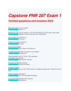 Capstone PNR 207 Exam 1  Verified questions and answers 2025