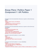 Essay plans 3. The P.M and the Executive