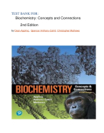 TEST BANK FOR:  Biochemistry: Concepts and Connections  2nd Edition  by Dean Appling,  Spencer