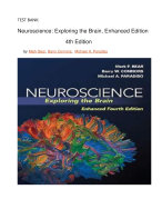 TEST BANK:  Neuroscience: Exploring the Brain, Enhanced Edition  4th Edition  by Mark Bear, Barry