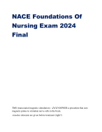 NACE Foundations Of  Nursing Exam 2024  Final TMS (transcranial magnetic stimulation) -