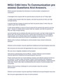 WGU C464 Intro To Communication pre assess Questions And Answers.