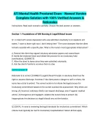 ATI Mental Health Proctored Exam - Newest Version | 100% Verified Answers & Rationales