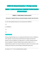 CHEM 103 General Chemistry I Portage Learning | Module 1-6 & Final Exam | 2026/2027 Verified Questi