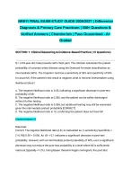 NR511 FINAL EXAM STUDY GUIDE 2026/2027| Differential Diagnosis & Primary Care Practicum | 200+ Ques