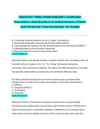 DAVITA PCT FINAL EXAM 2026/2027| Certification Examination | Real Questions & Verified Answers | Pa