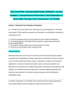 CNA CHAPTER 10 EXAM QUESTIONS 2026/2027| Verified Answers | Comprehensive Restorative Care Explanat