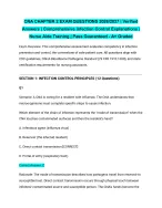 CNA CHAPTER 2 EXAM QUESTIONS 2026/2027| Verified Answers | Comprehensive Infection Control Explanat