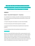 WGU D487 SECURE SOFTWARE DESIGN EXAM 2026| Complete Actual Exam - Version A & Version B with Detail